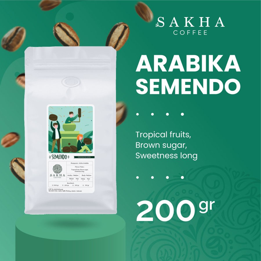 Kopi Arabika Semendo Arabica Coffee Beans 200gr Roast Bean Biji Bubuk-Kopi AyoGoweb