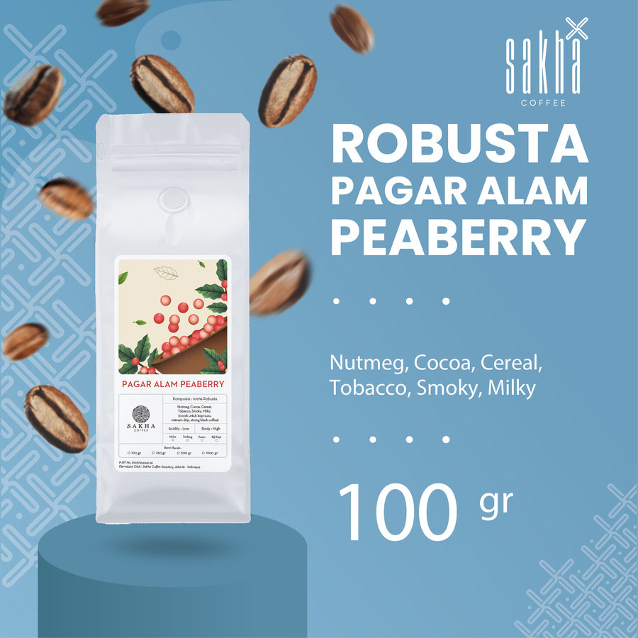 Kopi Lanang Robusta Pagar Alam Peaberry Coffe Bean Espresso Biji 100gr-Kopi AyoGoweb
