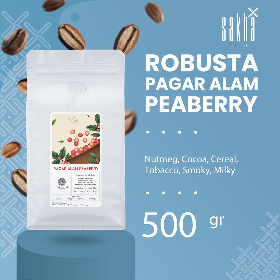Kopi Lanang Robusta Pagar Alam Peaberry Coffe Bean Espresso Biji 500gr-Kopi AyoGoweb